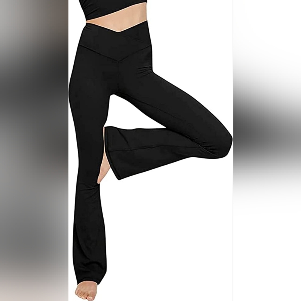 V waist flared leggings